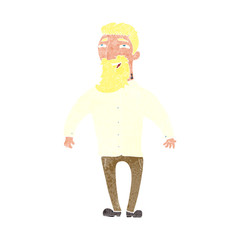 cartoon happy man with beard