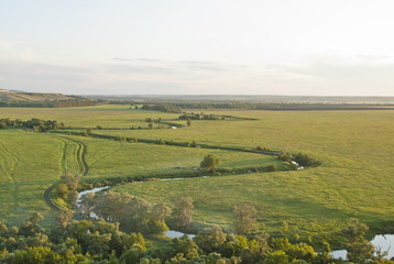 Obraz premium Evening landscape in Divnogorie, Russia.