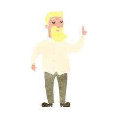 cartoon bearded man with idea