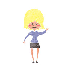cartoon happy woman