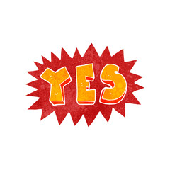 cartoon yes sign