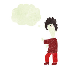 cartoon vampire with thought bubble