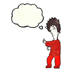 Obraz premium cartoon vampire with thought bubble