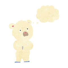 cartoon polar bear cub with thought bubble