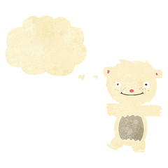 cartoon polar bear cub with thought bubble
