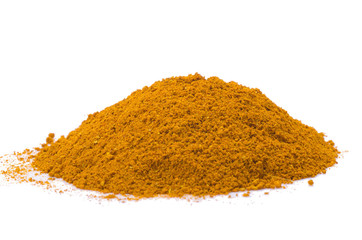 Turmeric Powder Isolated on White Background