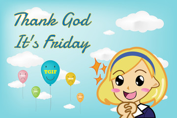 Happy with TGIF in vector style (eps10)