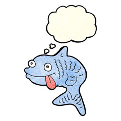 cartoon fish with thought bubble