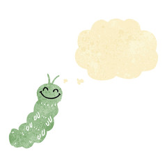 cartoon caterpillar with thought bubble