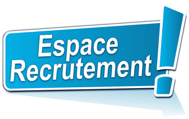espace recrutement sur étiquette bleue