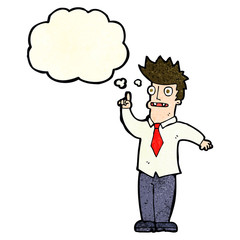 cartoon man with idea with thought bubble