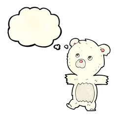 cartoon cute polar bear with thought bubble