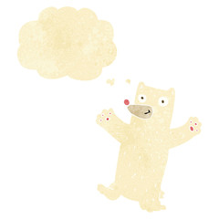 cartoon polar bear with thought bubble