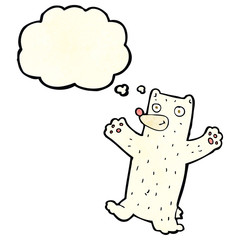 cartoon polar bear with thought bubble