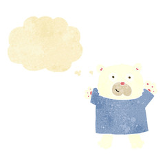 cartoon cute polar bear with thought bubble