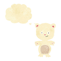 cartoon happy polar bear with thought bubble