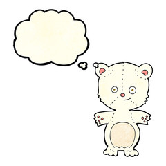 cartoon happy polar bear with thought bubble