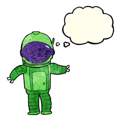 cartoon astronaut with thought bubble