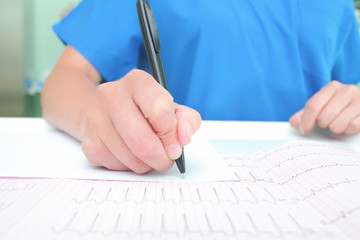 Medical experts are studying the ECG recording