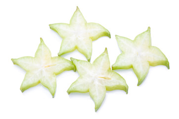 Fresh star apple fruit on white background