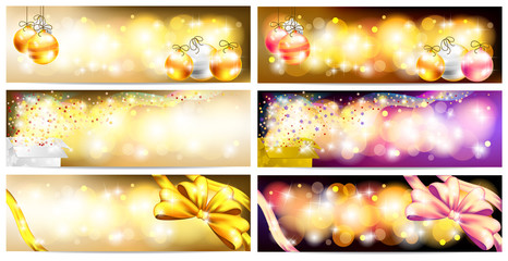 Abstract magic Christmas with present ornament banner badge background, create by vector 