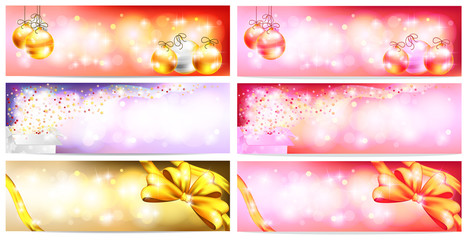 Magic Christmas celebration present ornament banner badge background, create by vector 