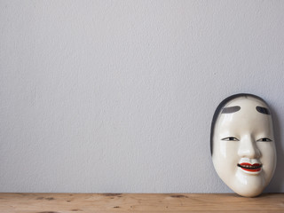 Traditional japanese theater masks made of iron