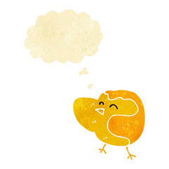 cartoon bird with thought bubble