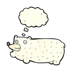 funny cartoon bear with thought bubble