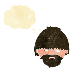 cartoon bearded man with thought bubble