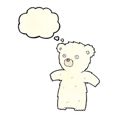 cartoon polar bear with thought bubble