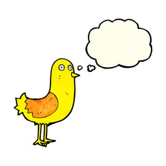 cartoon bird with thought bubble
