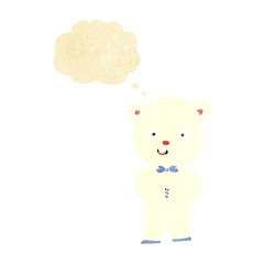 Obraz na płótnie Canvas cartoon teddy polar bear with thought bubble