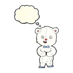 cartoon teddy polar bear with thought bubble