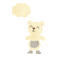 cartoon teddy polar bear with thought bubble