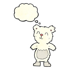 cartoon teddy polar bear with thought bubble