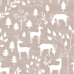 Winter forest seamless pattern