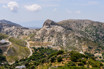 Fototapeta na wymiar Picturesque mountain peaks, Naxos island, Cyclades, Greece.
