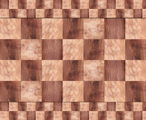 Wooden background, squares in a checkerboard pattern