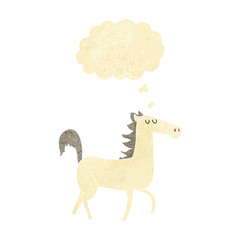 cartoon horse with thought bubble