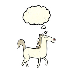cartoon horse with thought bubble