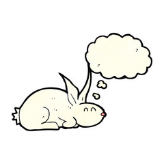 cartoon rabbit with thought bubble