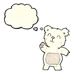 cartoon polar bear with thought bubble
