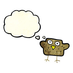 cartoon bird with thought bubble
