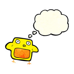 cartoon bird with thought bubble