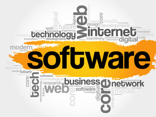Software word cloud, business concept