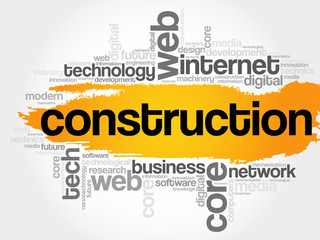 Construction word cloud, business concept