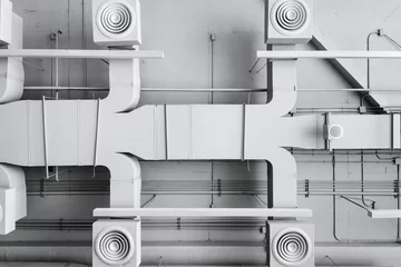 Cercles muraux Bâtiment industriel Air conditioner ventilation installation system in Building