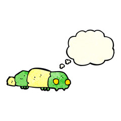 cartoon insect with thought bubble