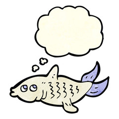 cartoon fish with thought bubble